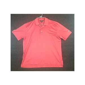 Brooks Brothers Country Club Mens Large Coral Pink Performance Knit Polo Shirt